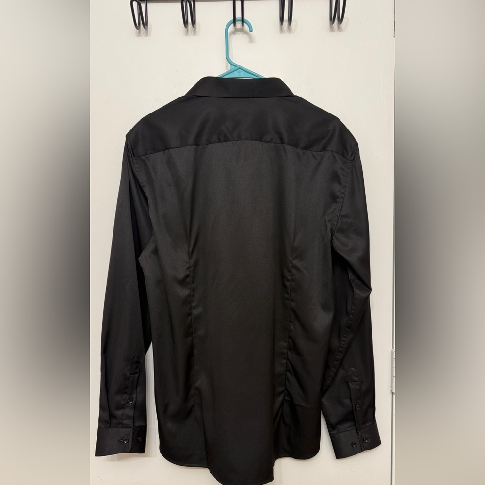 Jemitop Men's Black Shirt Jacket with Red Trim Size M - Picture 6 of 9